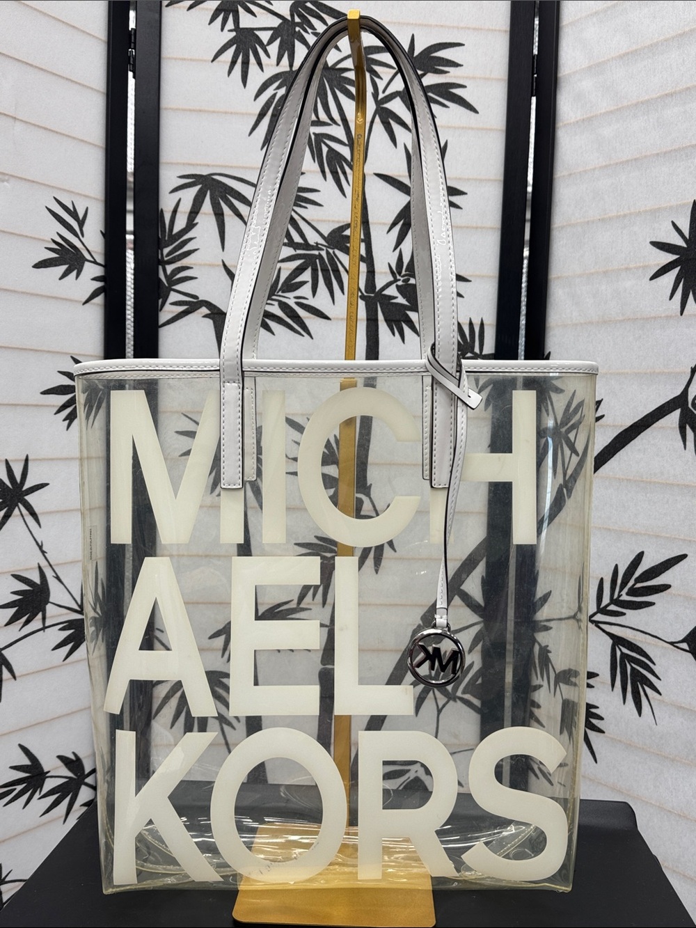 Michael Kors Clear Tote with White Logo